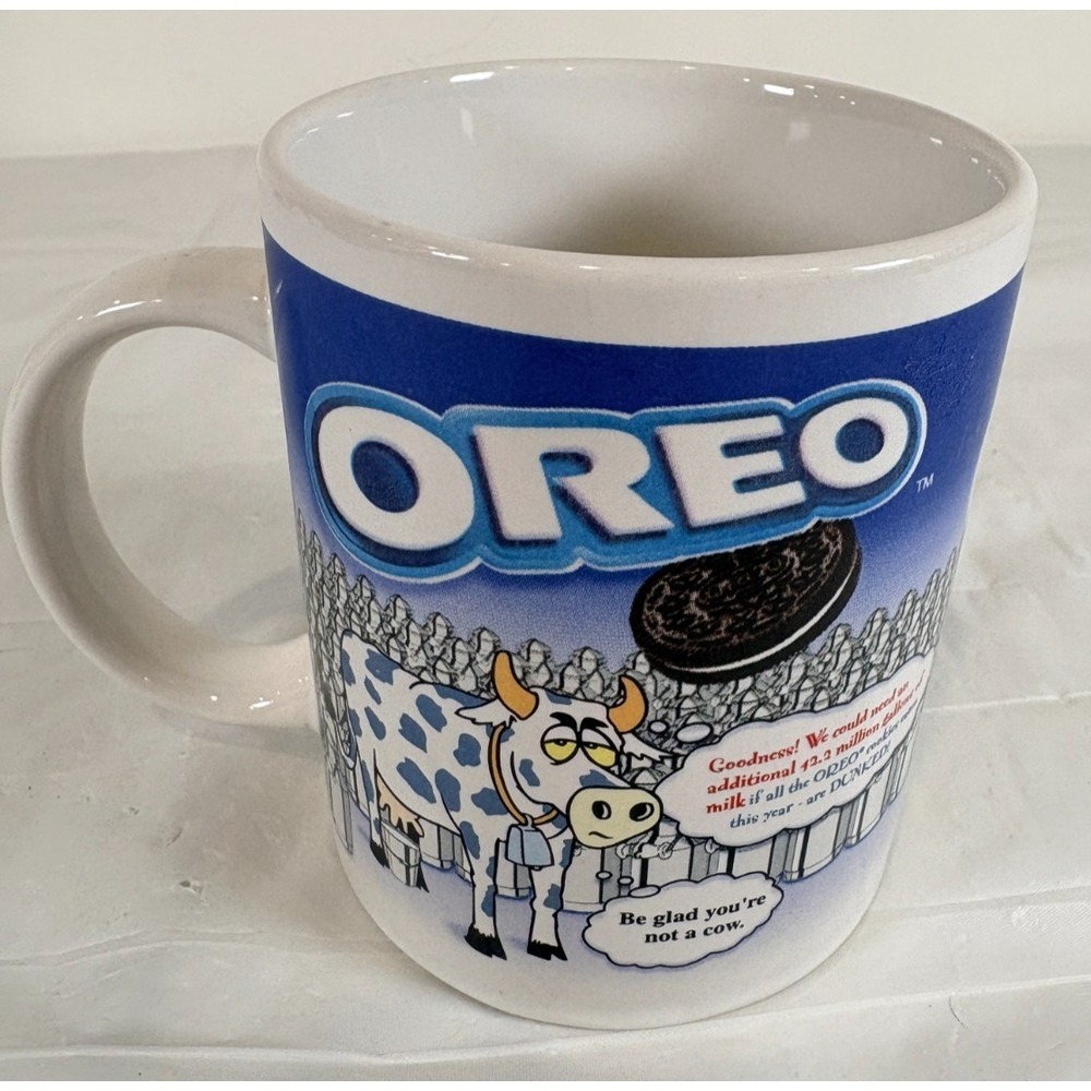 Vintage Nabisco Brands Company OREO Cookie Cow Collectible Ceramic Coffee Mug 🐄